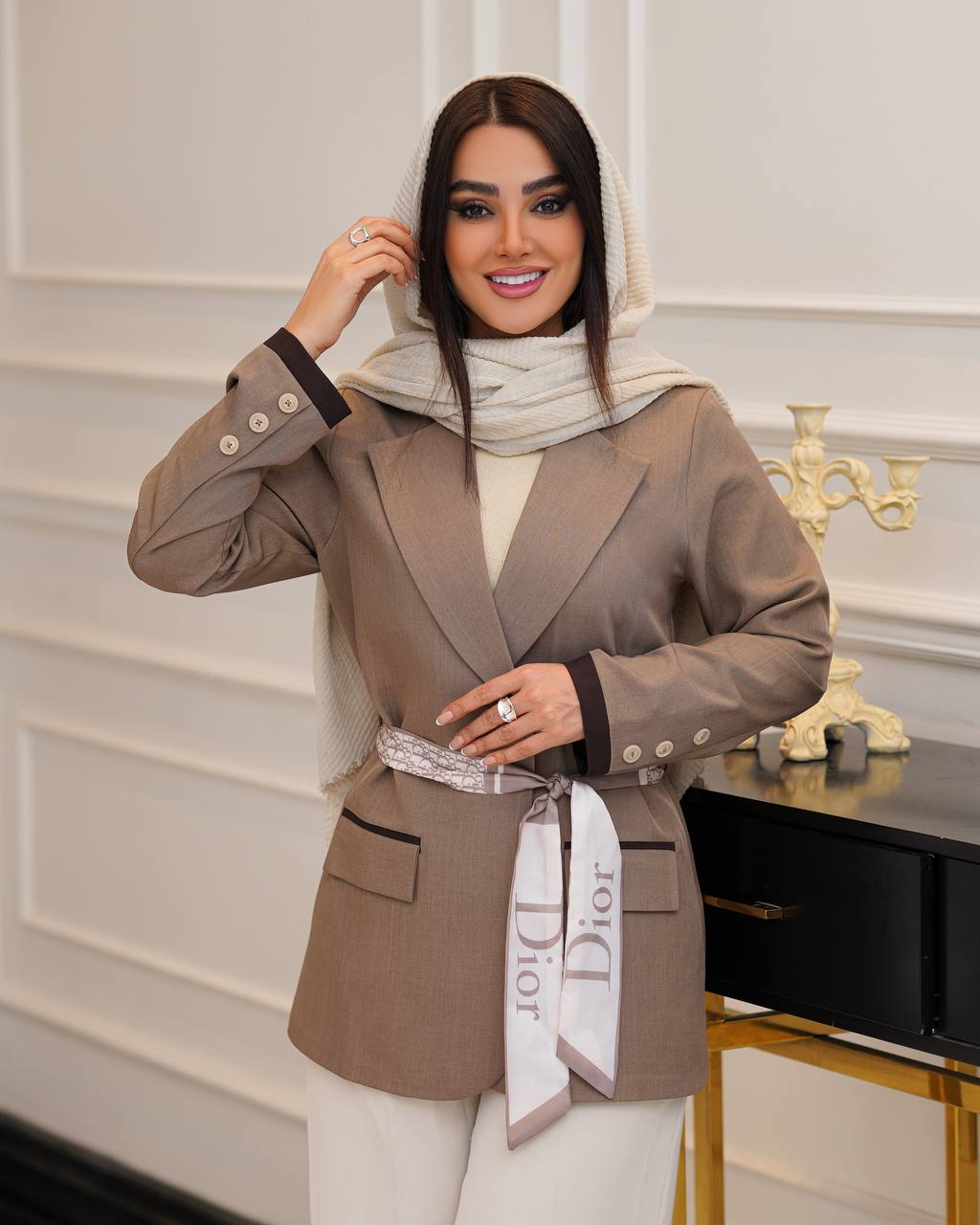 مانتو کتی کمربند Dior  کد 309  نوروز 1405
