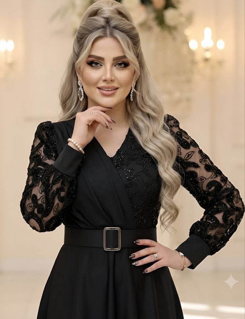 پیراهن ماکسی مجلسی مدل لیلیوم کد 442