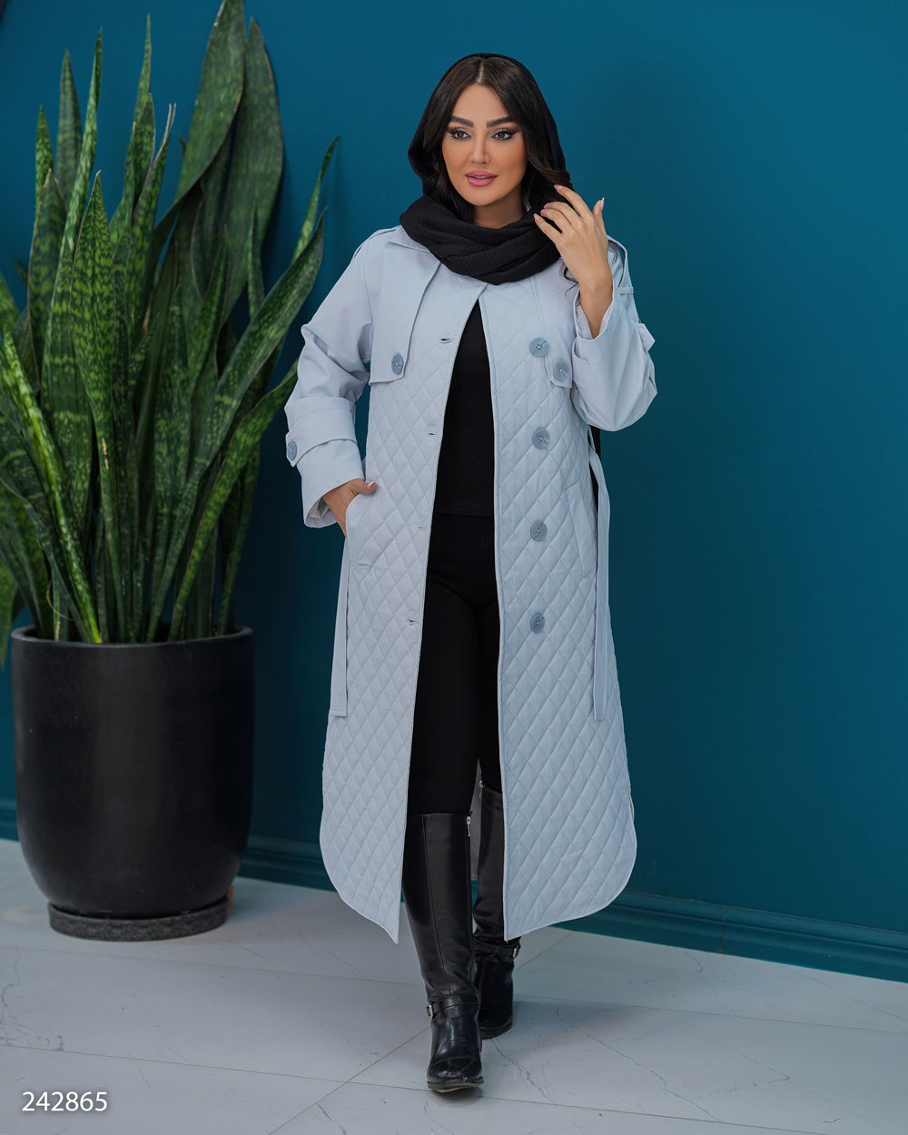 کاپشن بلند لمیا کد 2428 کالکشن پاییزه و زمستانه 1405